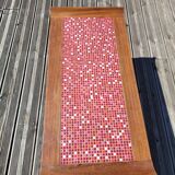 Vintage coffee table in teak and mosaic.