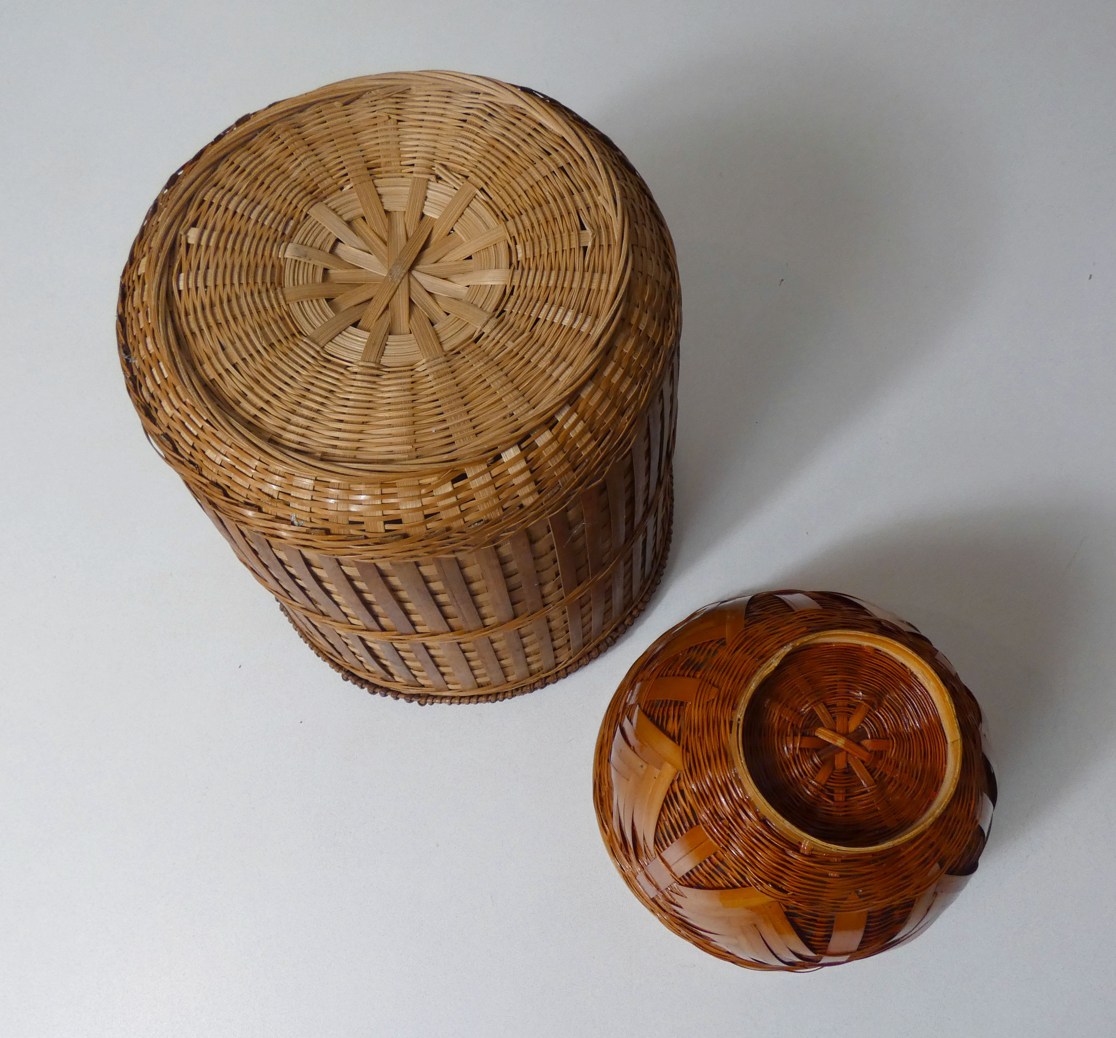 2 rattan pot covers