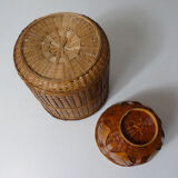 Set de 2 caches pot en rotin