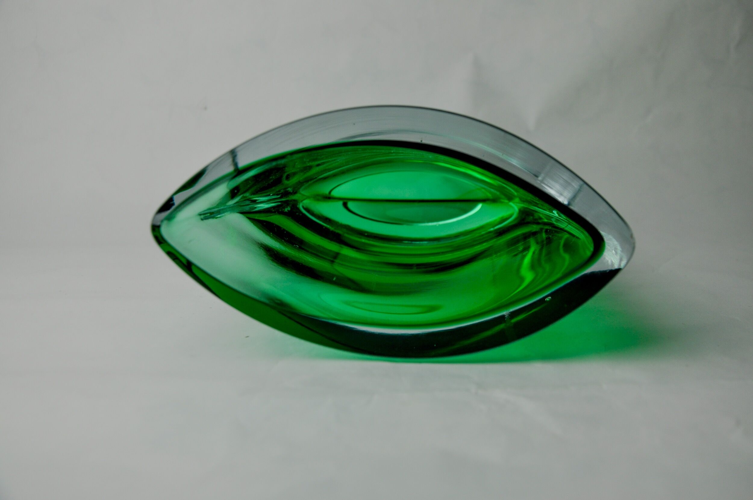Green sommerso vase by seguros, Murano glass, Italy, 1980