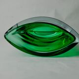 Green sommerso vase by seguros, Murano glass, Italy, 1980