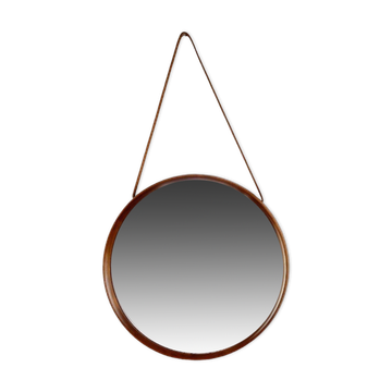 Teak Wall Mirror by Uno and Osten Kristiansson for Luxus Vittsjö Sweden