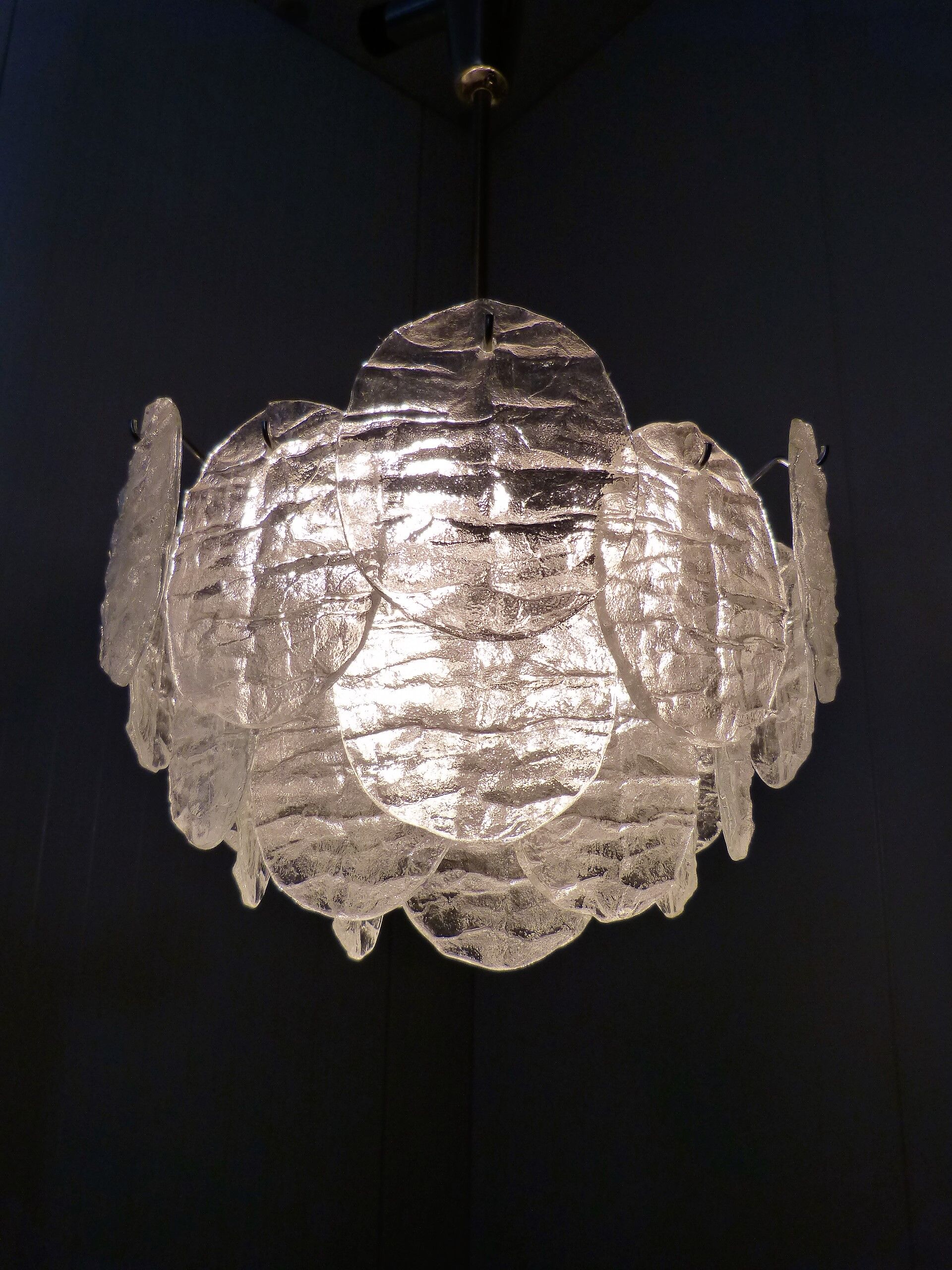 Kalmar candlestick with ice glass discs 1960's