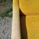 Armchair of the 70s velvet base sleigh in solid mahogany