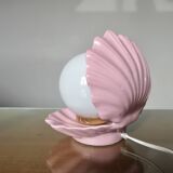 Pink ceramic shell lamp 1970