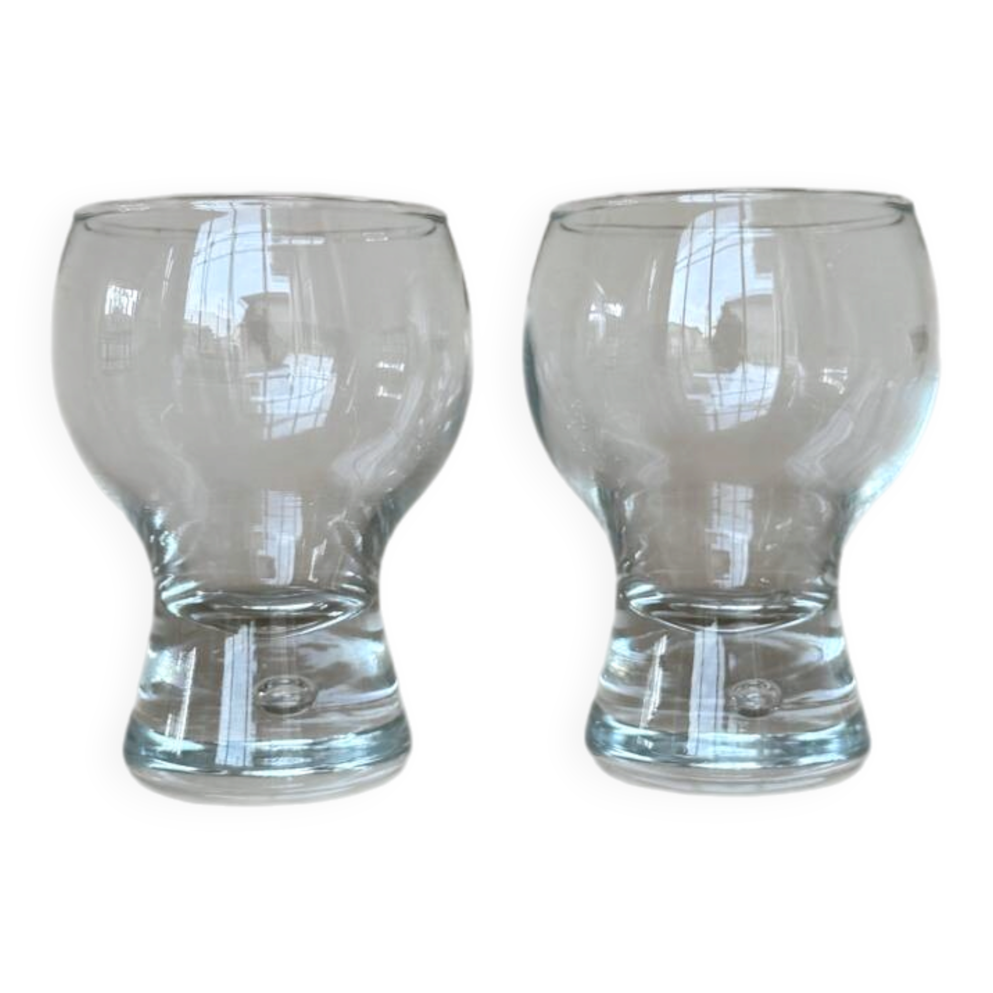 Vintage Set Of 2 Modernist Glass by Goran Warff for Kosta Boda