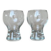 Ensemble vintage de 2 verres modernistes par Goran Warff pour Kosta Boda