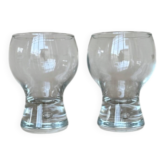 Vintage Set Of 2 Modernist Glass by Goran Warff for Kosta Boda