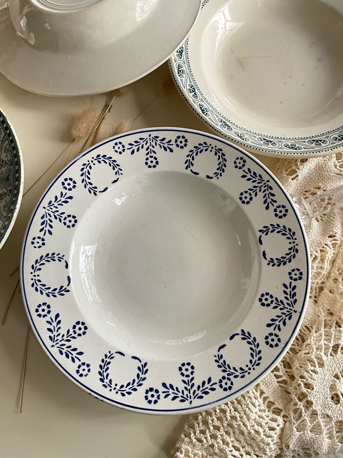 Mix and match old deep plates.