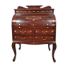 Mahogany cylinder desk and marquetry circa 1900-1920