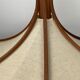 Teak and linen umbrella pendant by Domus, 1970s