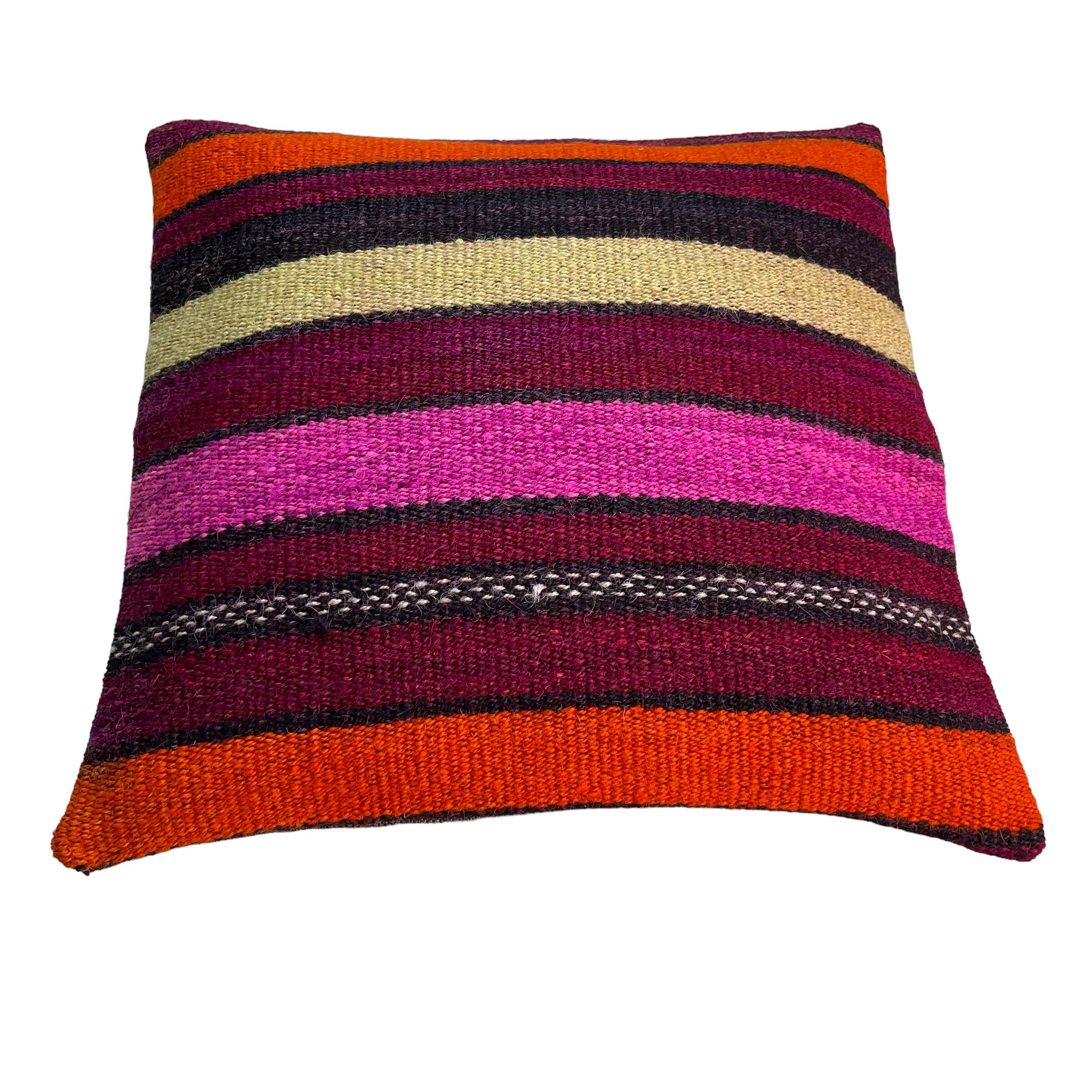 Vintage turkish kilim cushion cover , 40 x 40 cm