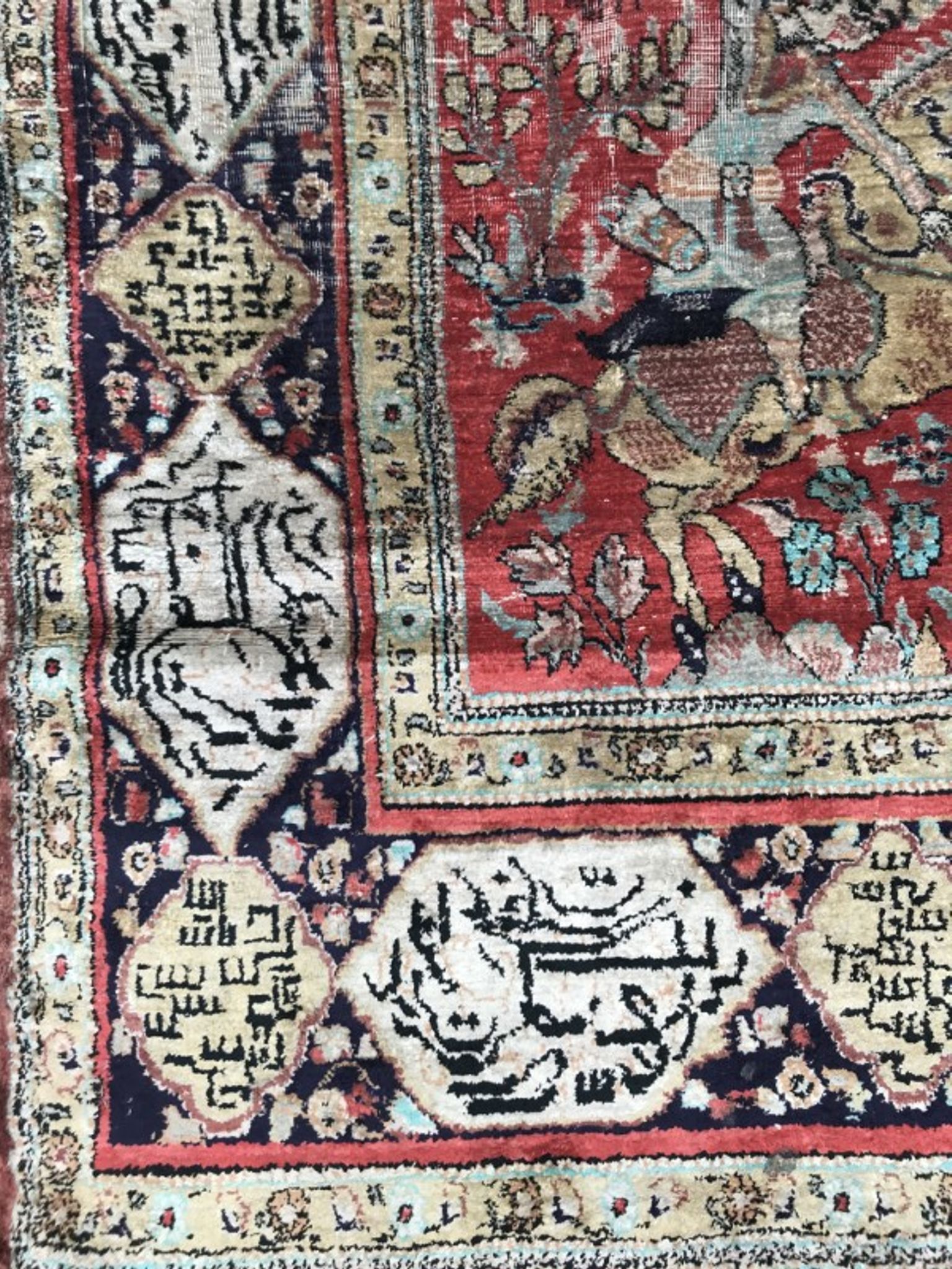 Vintage Persian Ghoum 108 X 164 CM hand made silk carpets