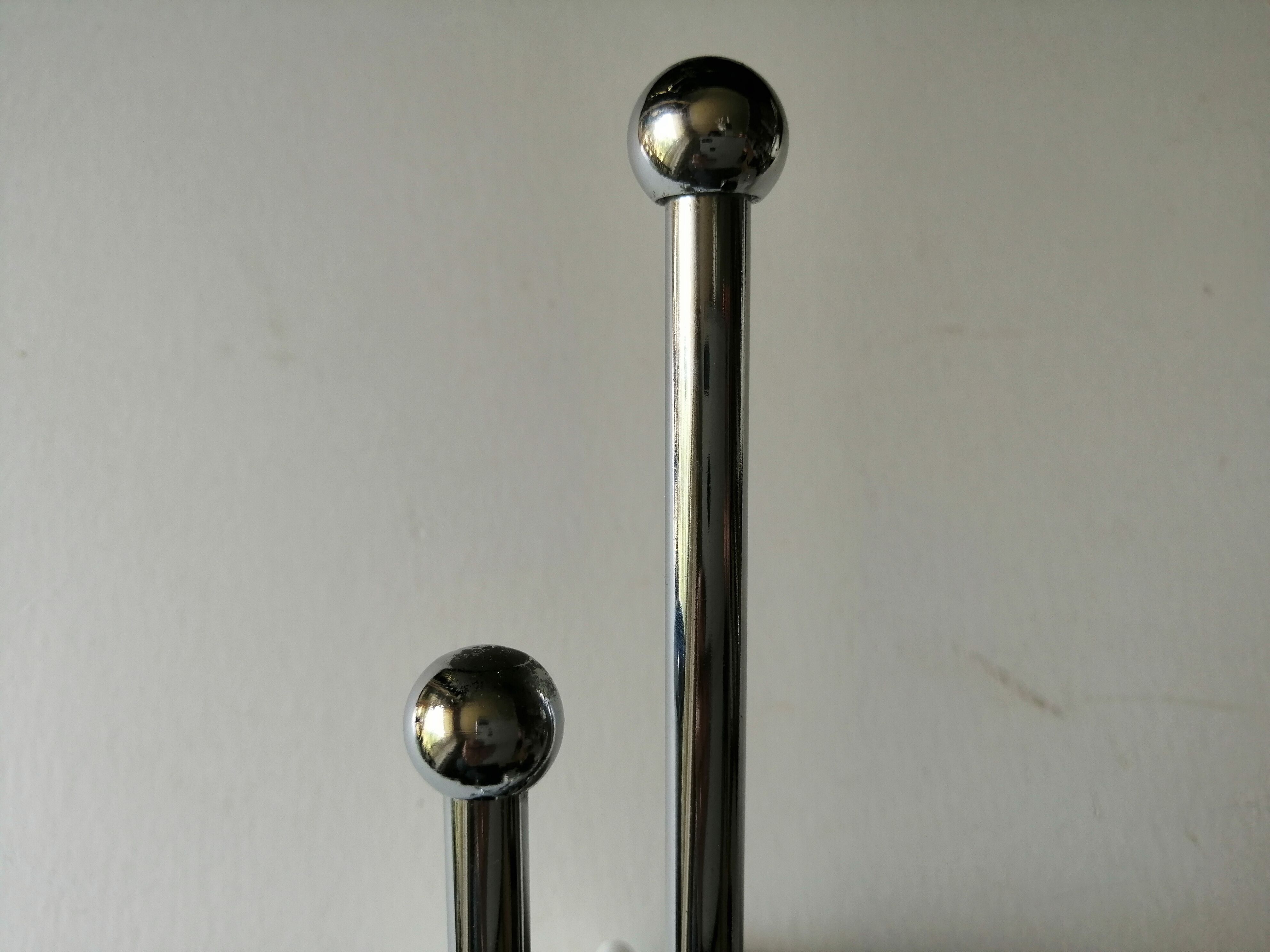 Double chrome and opaline 70 's slim design wall light
