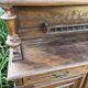 Large antique two-body buffet in wood - Carved dining room furniture