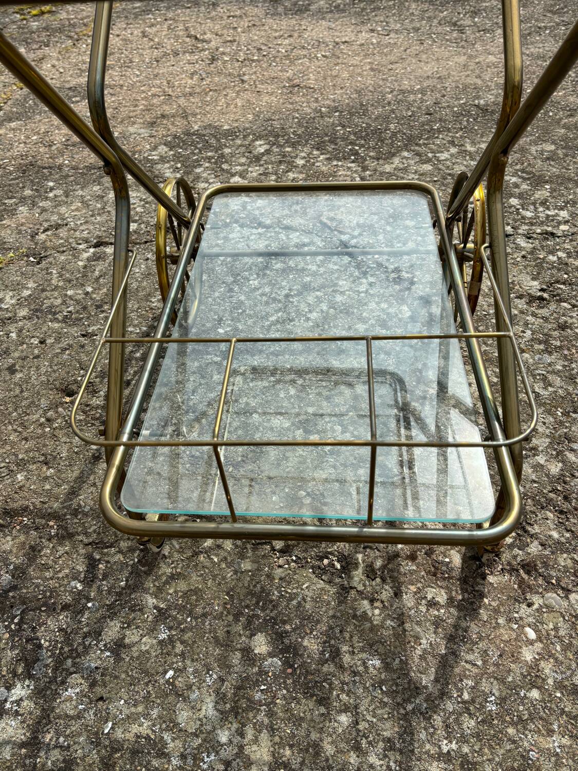 Vintage gold metal server