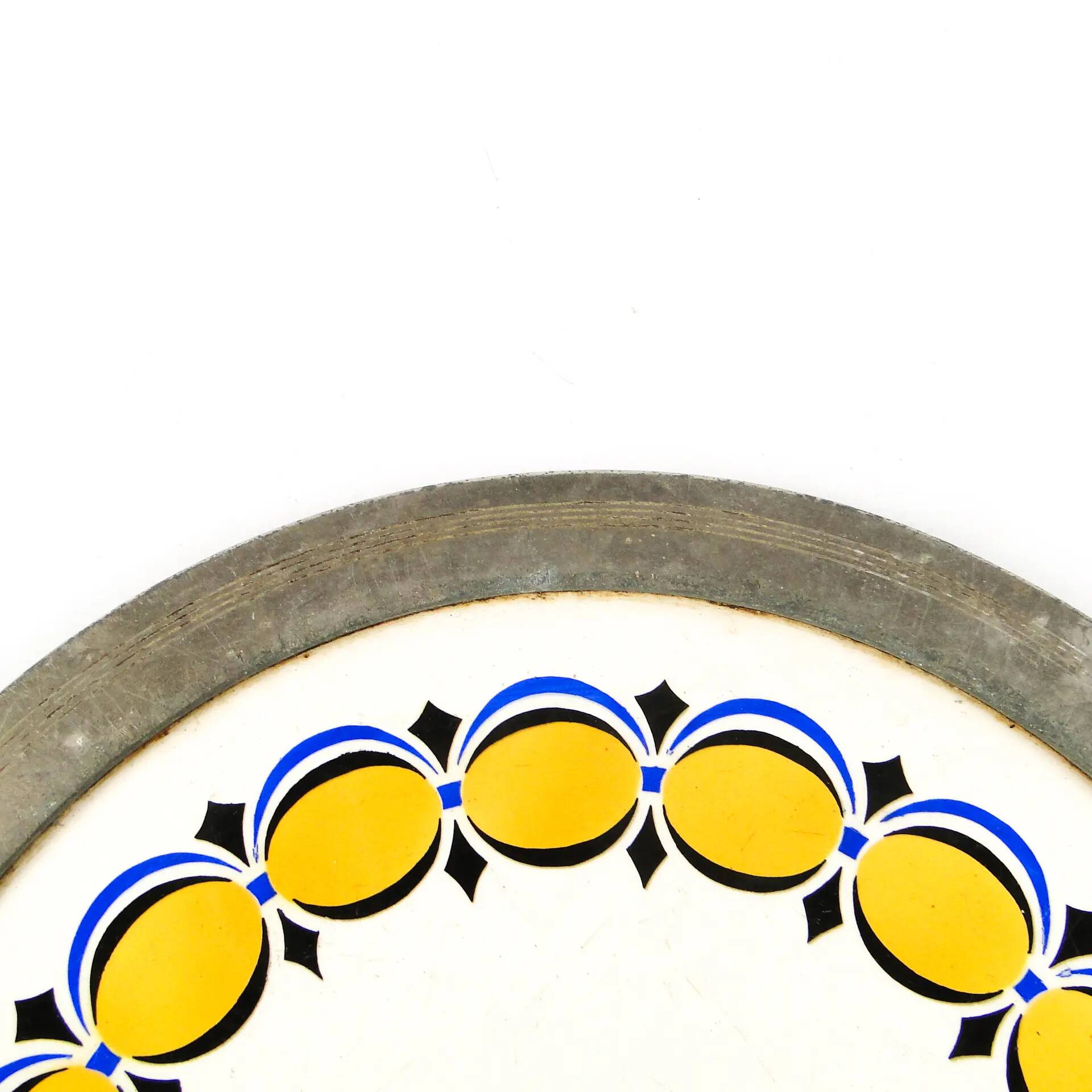 Art Nouveau tray, silver-plated brass, white porcelain, Austria, early 20th century