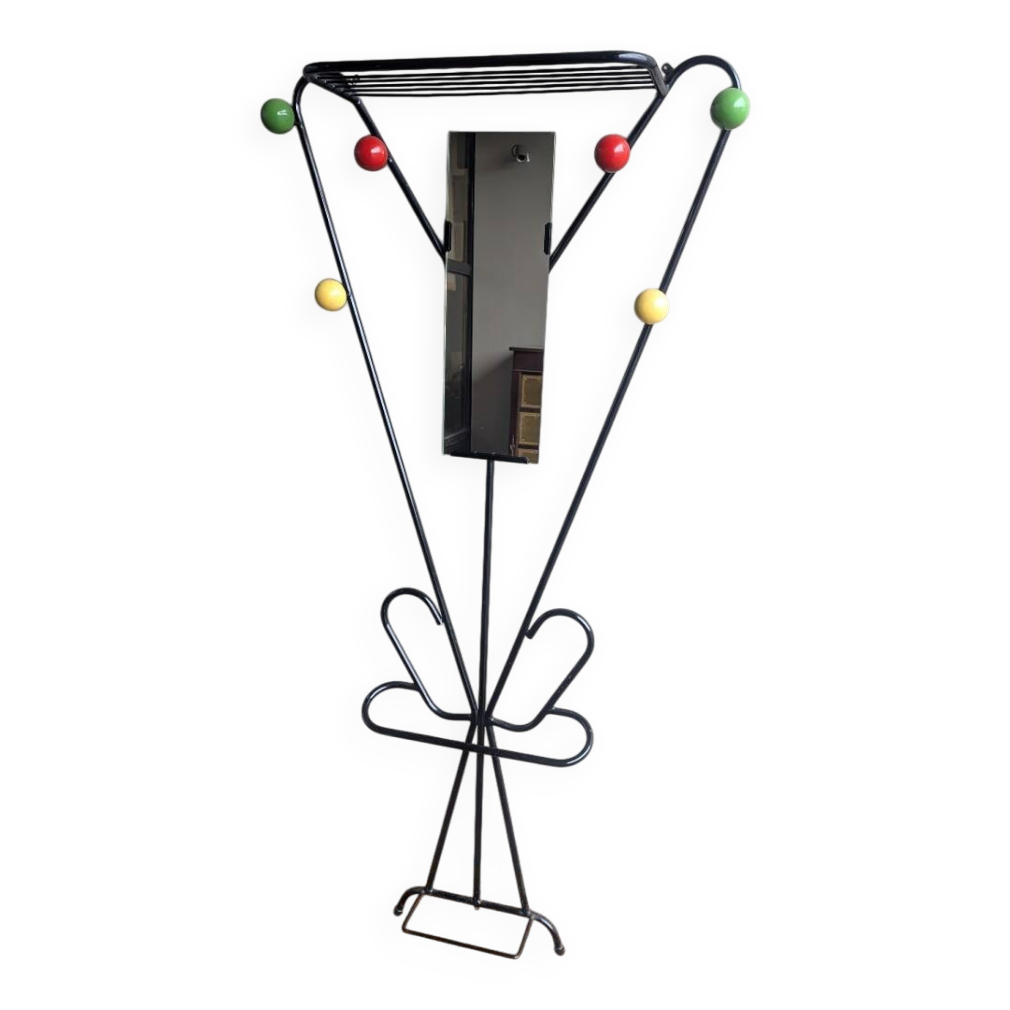 Large Wall Coat Rack from the 1950s-60s, Attributed to Roger Féraud