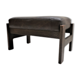 Scandinavian maroon leather stool