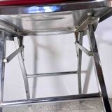 3 chrome & faux leather folding chairs, Elio Zema, Italy 1980s