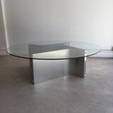 Metal and glass coffee table