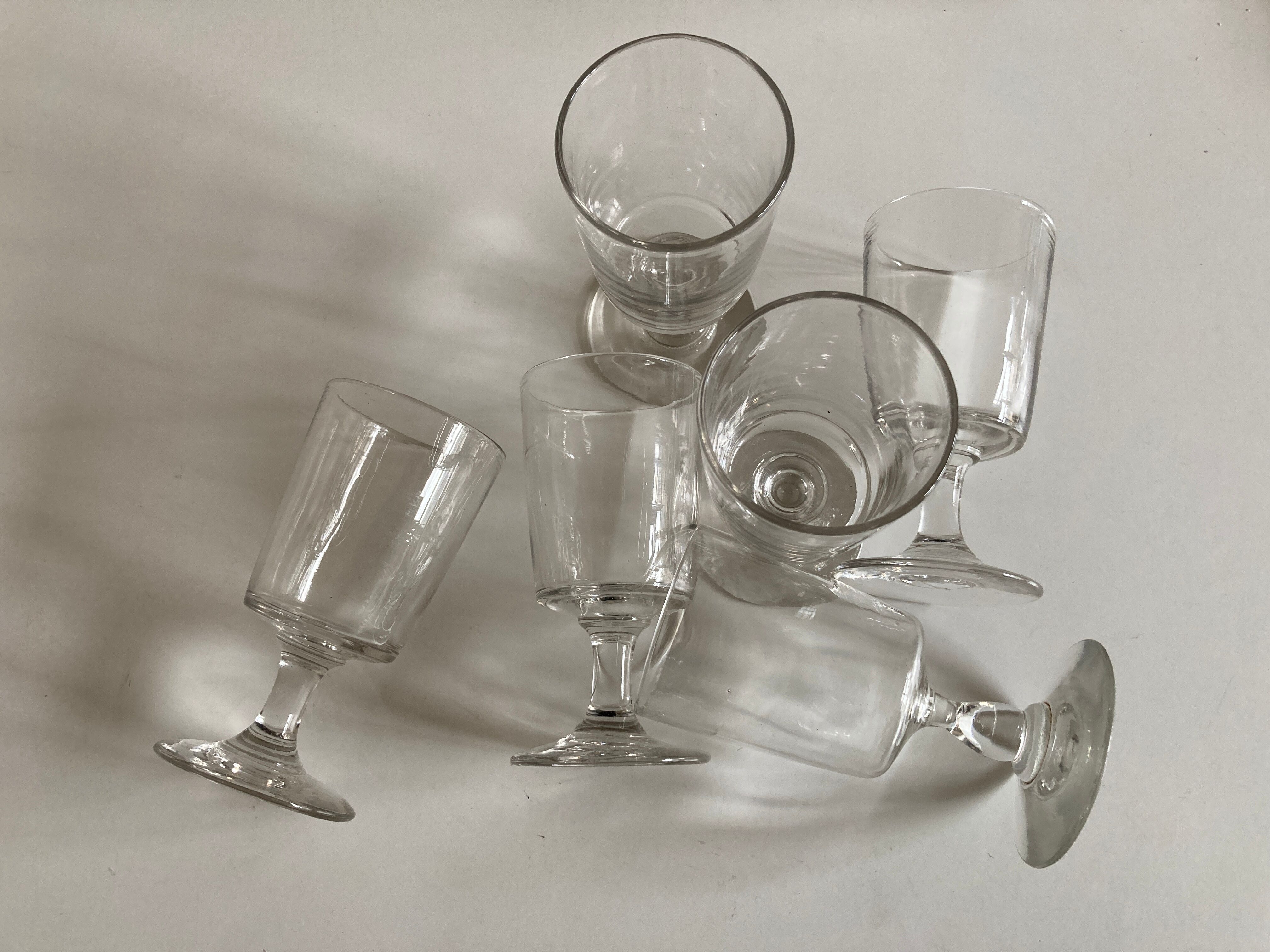 Set de 6 verres de campagne 19e rouleau à pied