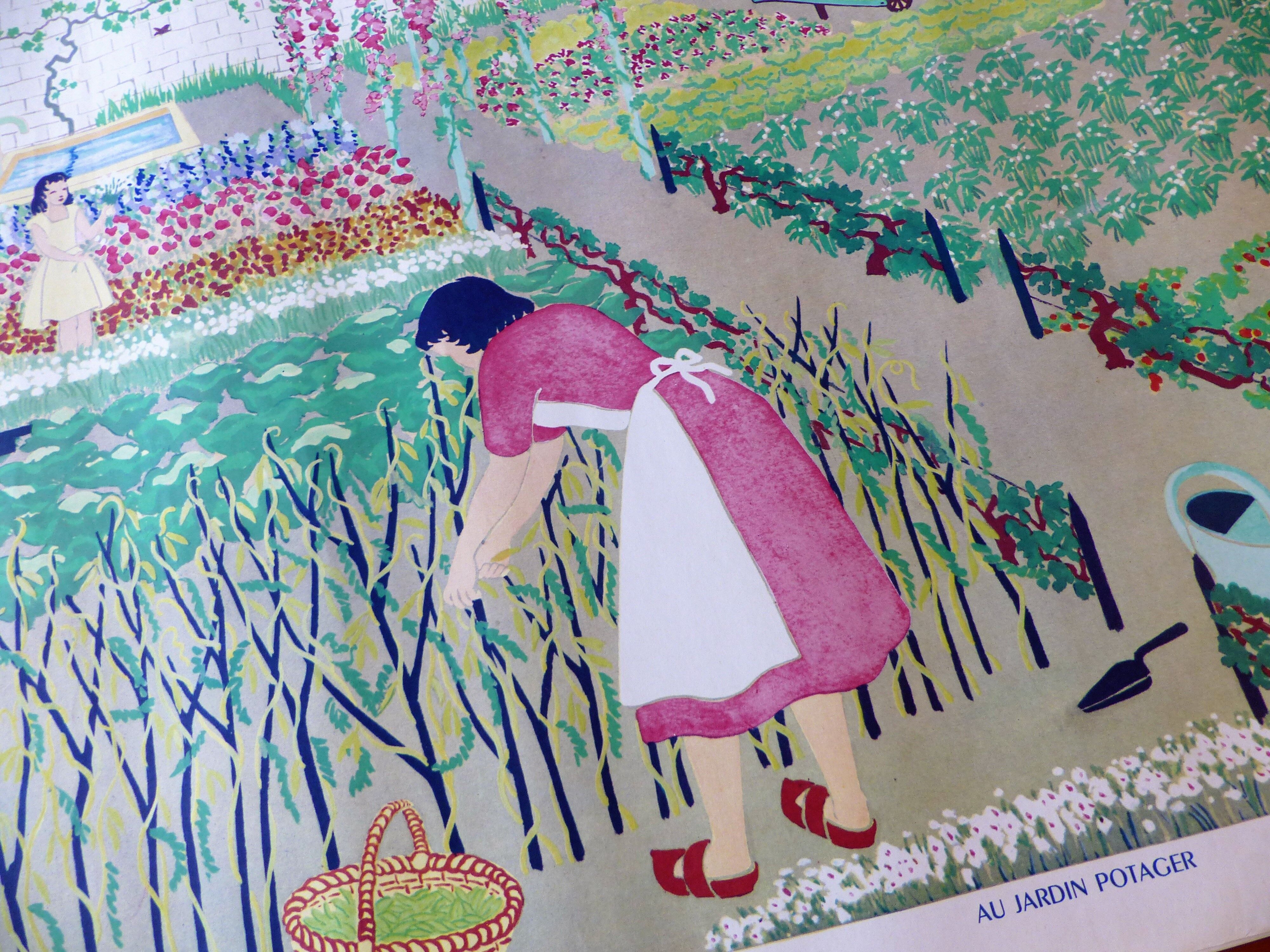 Poster Armand Colin n ° 8: in the vegetable garden