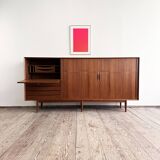 Large Danish Mid-Century Modern Teak Sideboard with Tambour Doors by Arne Vodder for Sibast