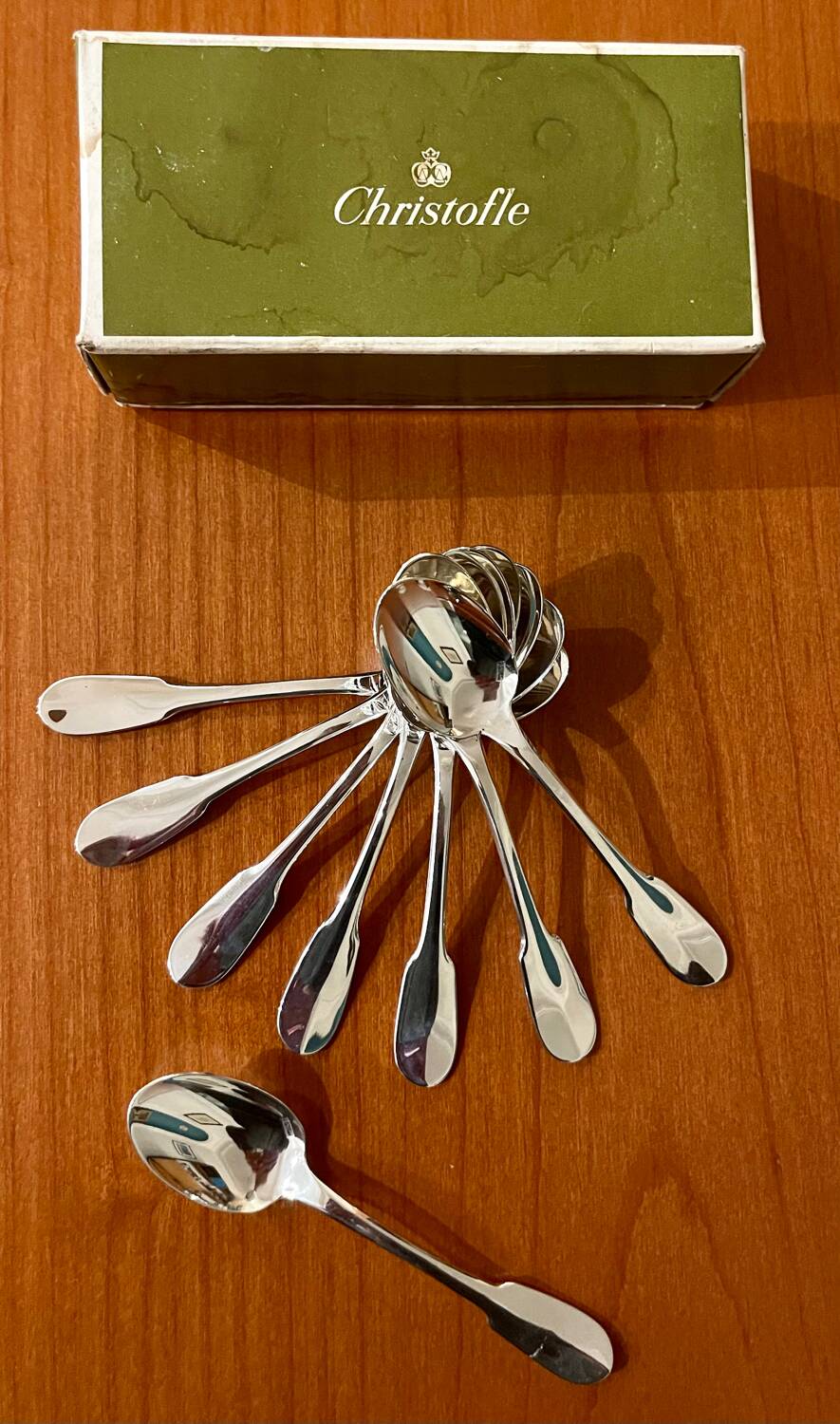 Christofle cluny 8 mocha spoons 10 cm excellent condition