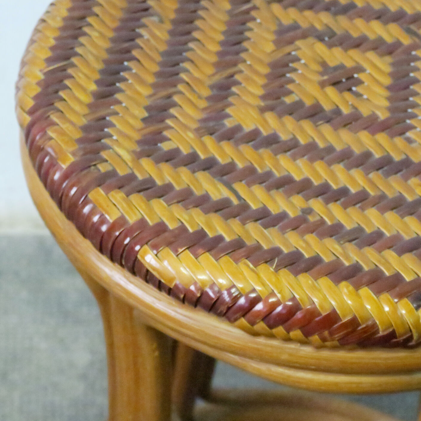 Rattan bamboo stool