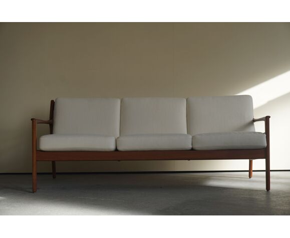 Modern swedish solid teak model USA 75 3-seat sofa by Folke Ohlsson for  Dux, 1960s | Selency