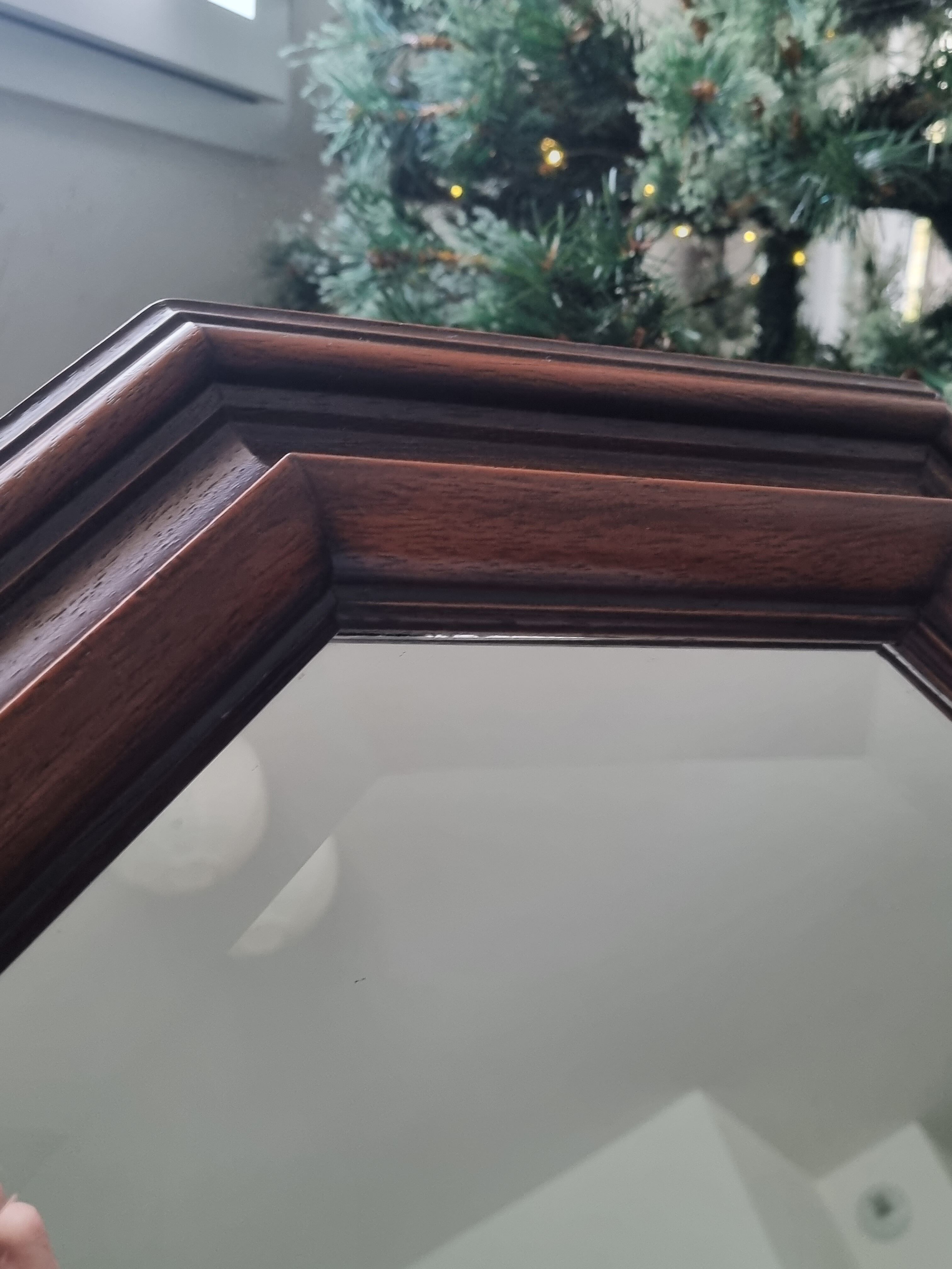 Octagonal wood mirror year 60