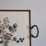 Ceramic and metal bird tray