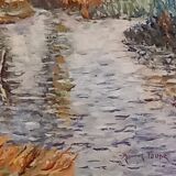 Oil on canvas signed-landscape