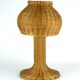 Mushroom shaped handcrafted rattan lamp 1970