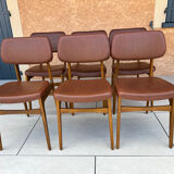 Set of 6 vintage Scandinavian dining chairs from the 1970s.