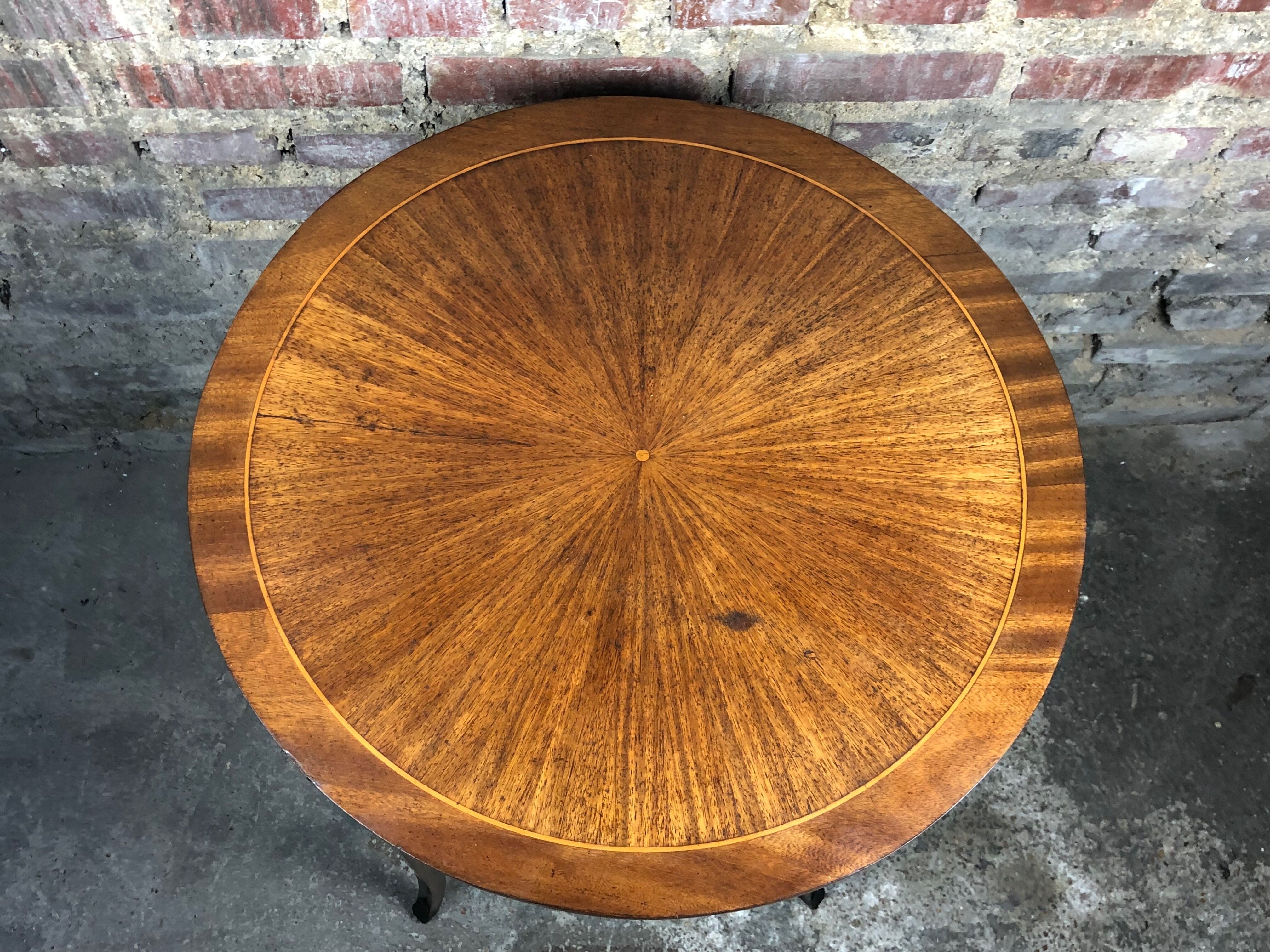 Louis XVI style side table in rosewood veneer decorated bronze