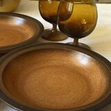 Ensemble de 6 assiettes creuses Meylan en grès – Faïence de St Amand, fait main