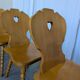 Set of 4 Vintage Tyrolean Heart Cutout Wooden Dining Chairs