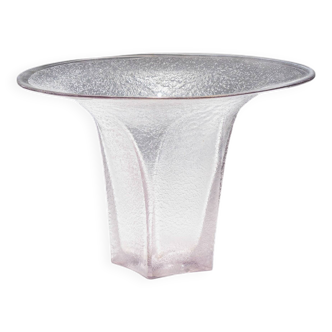 LILAC SANDBLASTED GLASS VASE, 1950s