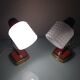 Pair of bedside lamps in structured white opaline and brass, vintage 60