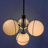 Vintage space age hanging lamp with 4 glass balls