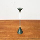 Postmodern Italian candlestick in metal and stone, 1980s.