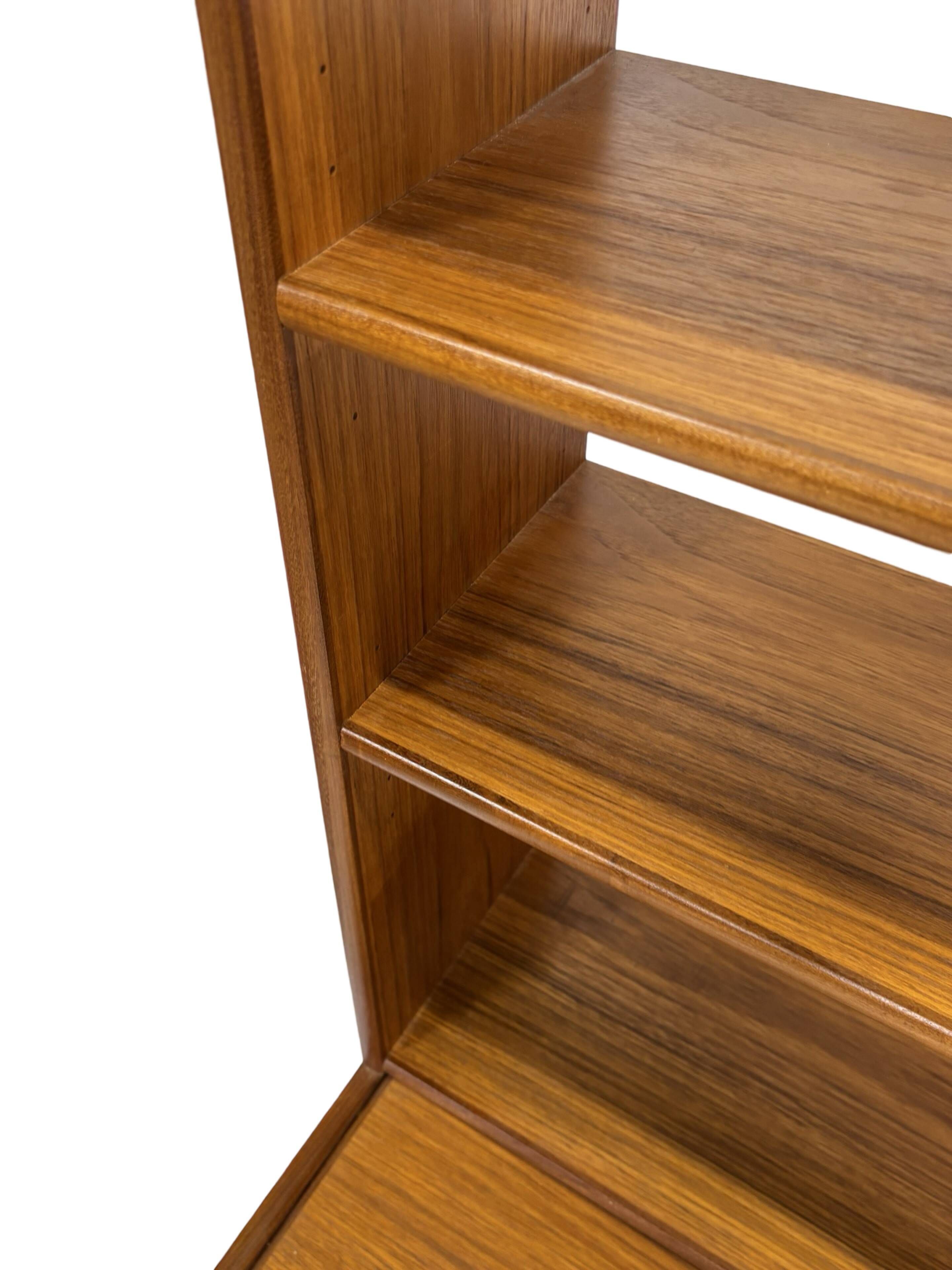 Vintage teak wall cabinet bookcase workplace Danish Design 60's