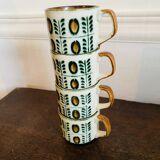 Set of 4 cups Motif Noix Belguim Boch