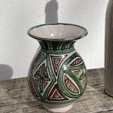 Small green ceramic vase 1960 signed Punter