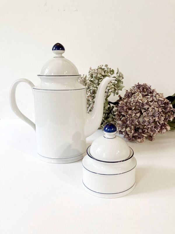 Cafetière et sucrier en porcelaine Seltmann Weiden, W Germany, années 1980