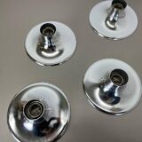 Silver disc wall lamps by Charlotte Perriand, Germany, 1970s, set of 4
