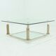 Two Tier Regency Lucite & Glass Pedestal Coffee table 1980s