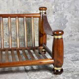 Wood and brass sofa frame, Italy, 1970s